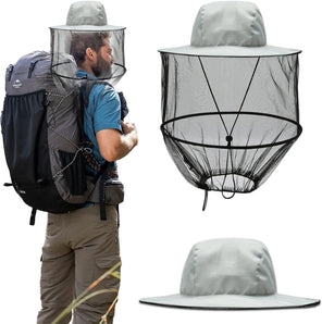 [RESIGILAT] Palarie litica cu plasa de tantari, apicultor, gri