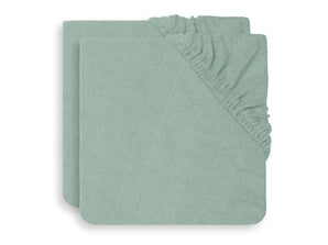 [RESIGILAT] Set 2 huse saltea de schimb Jollein Terry, 50 x 70 cm, bumbac moale, verde cenușă