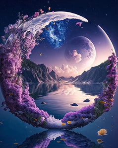 [RESIGILAT] TISHIRON Pictura pe numere, Luna, 40x50 cm, decor pentru casa