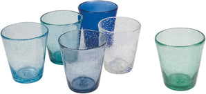 [RESIGILAT] Set 6 pahare apa sticla suflata 330 ml albastru