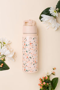 [RESIGILAT] Sticla copii inox 530ml Chloe Floral cu paie