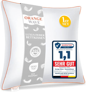 [RESIGILAT] Perna cu pene, 60x60cm, suport maxim, certificat RDS, Oeko-TEX