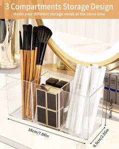 [RESIGILAT] Organizator Machiaj Acrilic, 2 Compartimente, Transparent