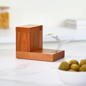 [RESIGILAT] Suport scobitori lemn Alessi 5x11x11,5 cm
