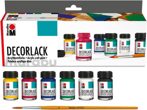 [RESIGILAT] Set lac acrilic Decorlack Acryl, 6 culori + pensulă, 15 ml
