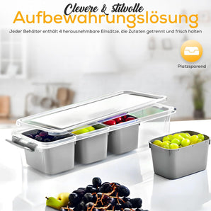 [RESIGILAT] Recipiente Napoli, set 2, cutie depozitare stivuibila, granit