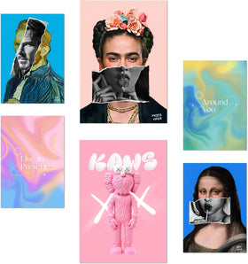 [RESIGILAT] Set 6 postere Pop Art, Frida Van Gogh, decorare pereti, A3