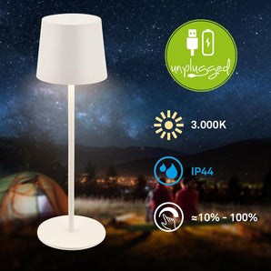 [RESIGILAT] Lampa masa LED IP44 atingeri reglabila alba 11x34.5 cm