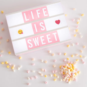 [RESIGILAT] Light Box roz A4 cu 400 litere si emoji Bonnyco
