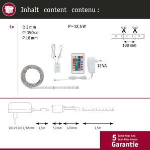 [RESIGILAT] Banda LED Paulmann 1.5m RGB 230V cu dimmer si metal