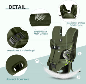 [RESIGILAT] Rucsac ALLSOPETS pentru caini medii, reglabil, verde militar