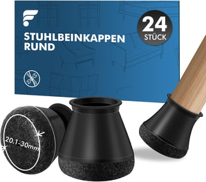 [RESIGILAT] Capace picioare scaun, 24 buc, silicon, negru, 20-30 mm