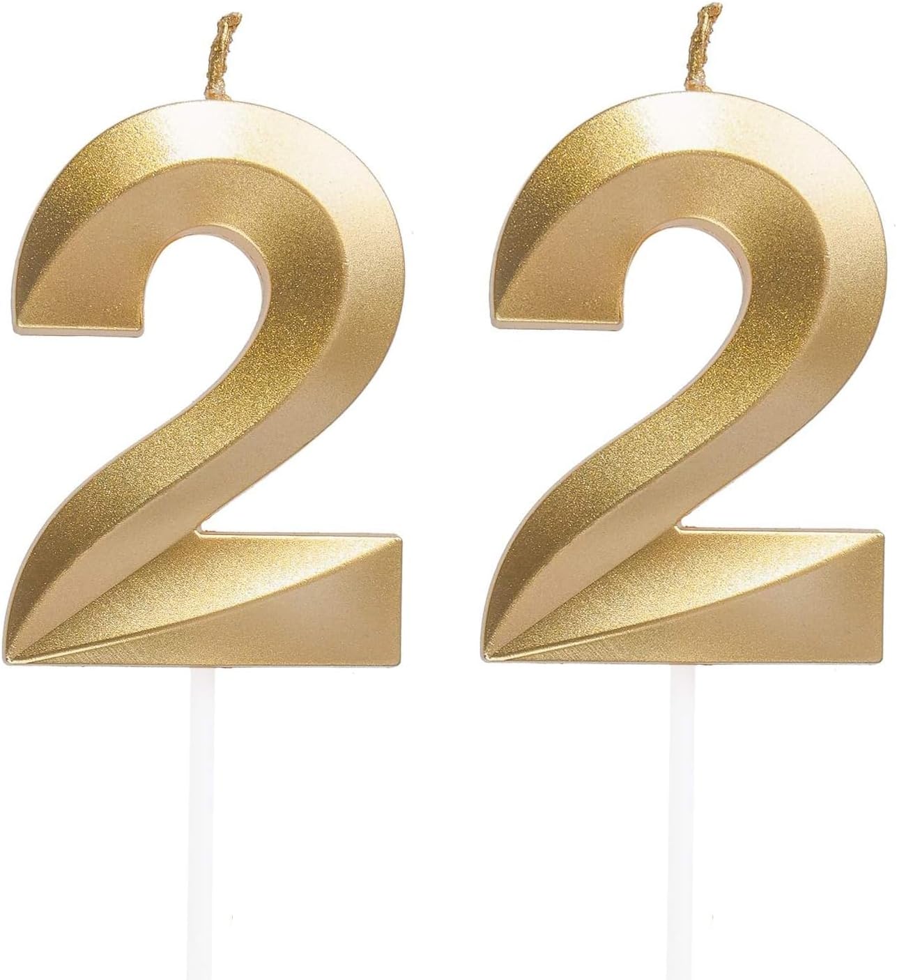 [RESIGILAT] Lumanare aniversara 22, aurie, tort decor