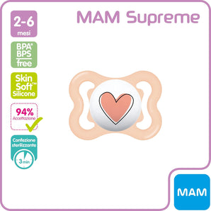 [RESIGILAT] MAM Suzeta silicone Supreme 2-6 luni roz cu cutie