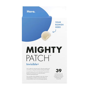 Mighty Patch Invisible+ Plasturi pentru cosuri de la Hero Cosmetics, plasturi hidrocoloizi transparenti pentru tratamentul acneei, 39 de bucati