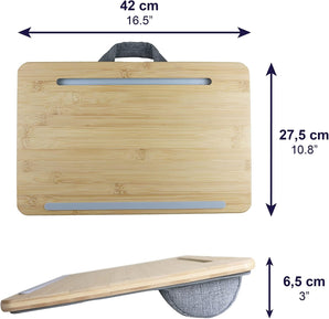 [RESIGILAT] Suport laptop lemn pentru genunchi 17 inch bambus