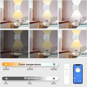 [RESIGILAT] K-Bright Aplice LED, 14W, telecomanda, IP65, alb, pachet de 2