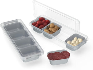 [RESIGILAT] Recipiente Napoli, set 2, cutie depozitare stivuibila, granit