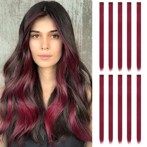 [RESIGILAT] 10 suvite par colorate pentru copii 55 cm rosu inchis