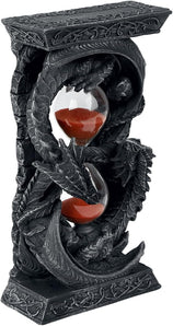 [RESIGILAT] Dragon cu clepsidra Nemesis Now, 18 cm, gri, rasina