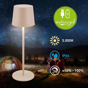 [RESIGILAT] Lampă LED de masă fără fir, BRILONER, IP44, cu touch, reglabilă, baterie și sursă de lumină înlocuibilă, lampă de noptieră și camping