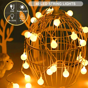 [RESIGILAT] Lumini de basm interior, 7M 40LED alb cald, 5V USB