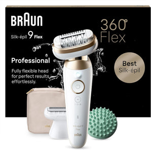 [RESIGILAT] Epilator Braun Silk-epil 9 Flex, Wet&Dry, alb/auriu