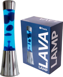 [RESIGILAT] Lampa cu lava albastra si baza argintie cromata