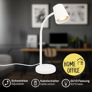 [RESIGILAT] Lampa Briloner de pat si birou, alb, GU10, comutator cablu