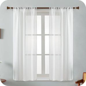 [RESIGILAT] Perdele voal transparent pentru interior 70 x 150 cm alb