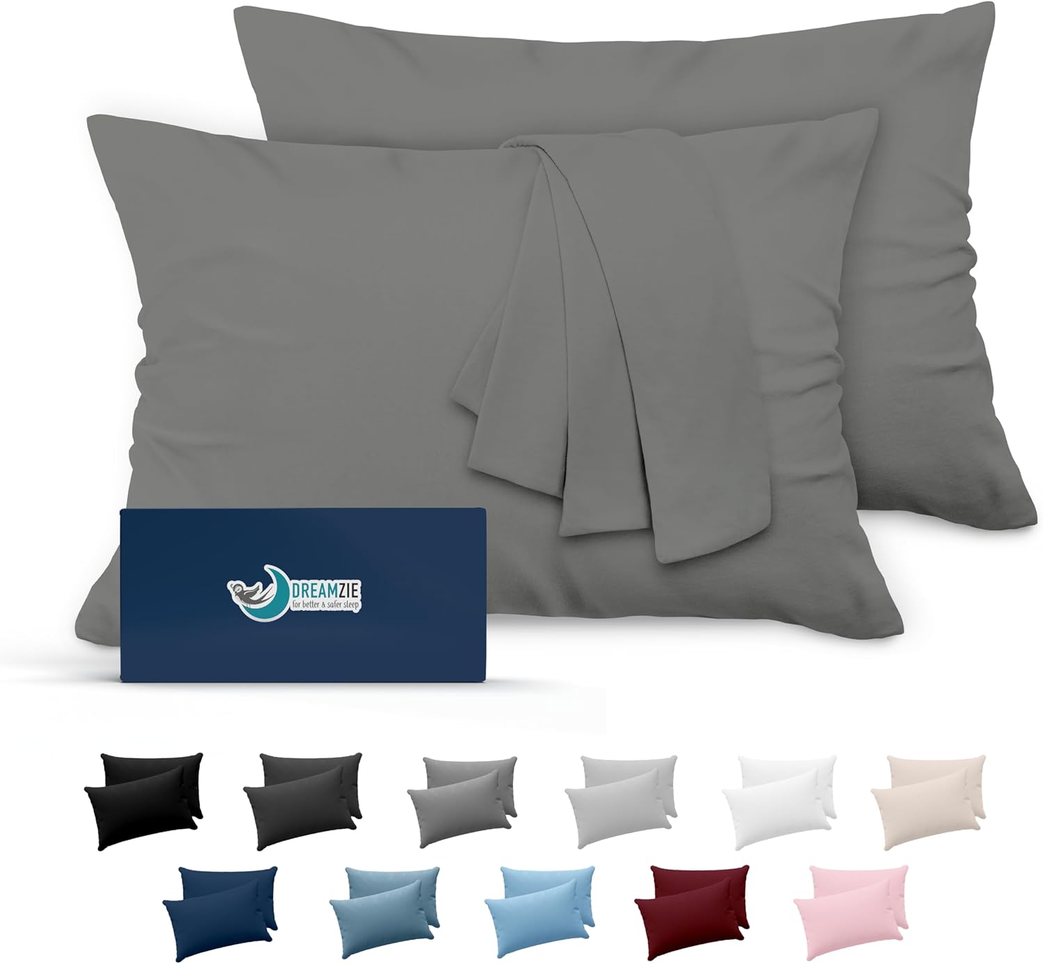 [RESIGILAT] Dreamzie Fata de perna 40x70cm, Microfibra, Antracit