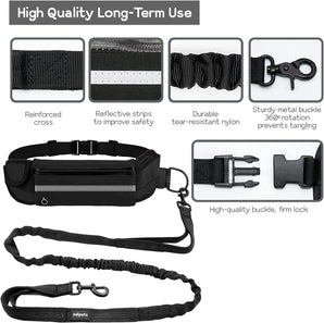 [RESIGILAT] Lesa Edipets jogging caini hands-free neagra 160-220 cm