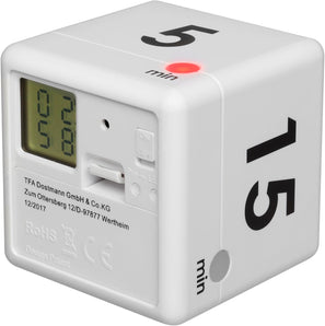 [RESIGILAT] Cronometru cub digital TFA alb 6x6 cm 38.2032.02