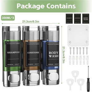 [RESIGILAT] Dozator sapun dus cu pompa, 300 ml, argintiu, montare perete