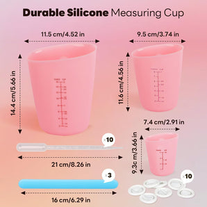 [RESIGILAT] Raysin 3 Cani Masurare Silicon, 125 ml, Accesorii Turnare DIY