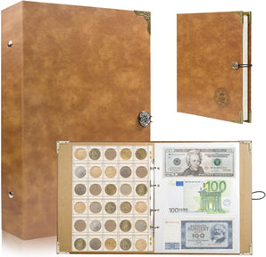 [RESIGILAT] Album pentru colectie monede 360 Pocket Coin Brown