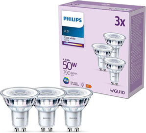[RESIGILAT] Set 3 becuri LED Philips GU10, 50W echiv., 390 lm, alb neutru