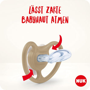[RESIGILAT] Suzete NUK Space Day & Night 6-18 luni, Set 4 bucăți, cu Buton Luminos și Orificii de Aer Extra-Largi, Zebra & Leu