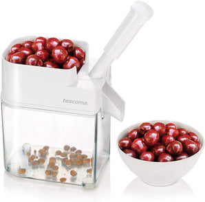 [RESIGILAT] Cutitator cirese cu tava colectare, alb, inox, 18,5 x 11,5 x 20,5 cm