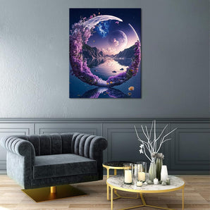 [RESIGILAT] TISHIRON Pictura pe numere, Luna, 40x50 cm, decor pentru casa