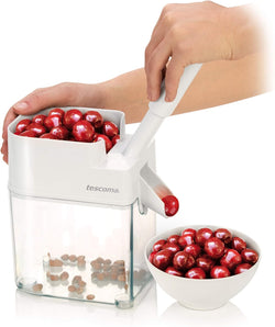 [RESIGILAT] Cutitator cirese cu tava colectare, alb, inox, 18,5 x 11,5 x 20,5 cm