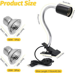 [RESIGILAT] Lampa caldura acvariu reptile cu 3 becuri UVB 25W 50W