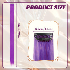 [RESIGILAT] 10 Extensii par cu clips, 55 cm, violet