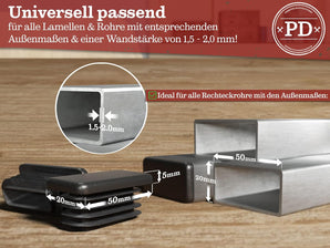 [RESIGILAT] PD 50 x 20 mm Dopuri lamelare, Capace dreptunghiulare, Plastic PE