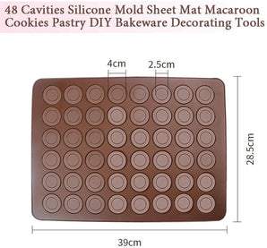 [RESIGILAT] Macarons tava de copt 48 cavitati 38 x 28cm pentru macaroane
