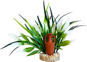 [RESIGILAT] Planta decorativă acvariu Tyrol Aqua Plant, arbust roz, cu suport ceramic
