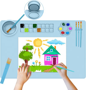 [RESIGILAT] Covoras pictura silicon, 23.6x15.7, 10 pensule, albastru