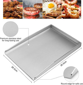 [RESIGILAT] Placă grătar plancha inox 37x26 cm, universală, solidă și durabilă