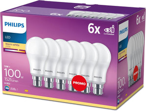 [RESIGILAT] Philips LED 100W A60 B22, sticla mata, pachet de 6