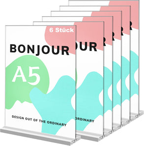 [RESIGILAT] Yoosso A5 Table Stands, 6 Pcs, Acrylic Price Tag Holders